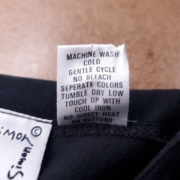 Michael Simon Christmas Cardigan Women XL Black Embroidered Snowmen Applique VTG - Picture 9 of 10